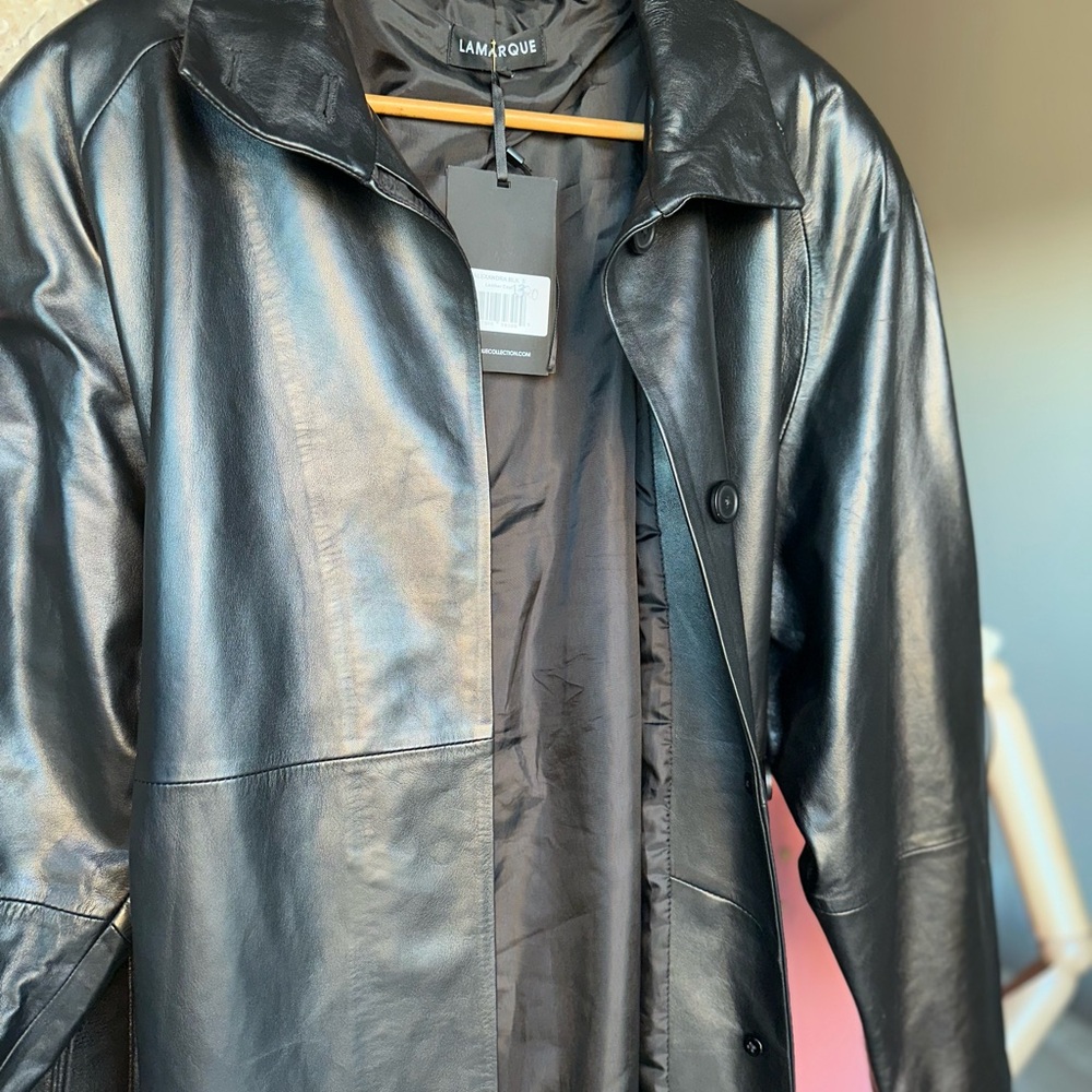 Lamarque Black Leather Jacket - Picture 13 of 16